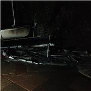 Wooden dinghy destroyed by fire